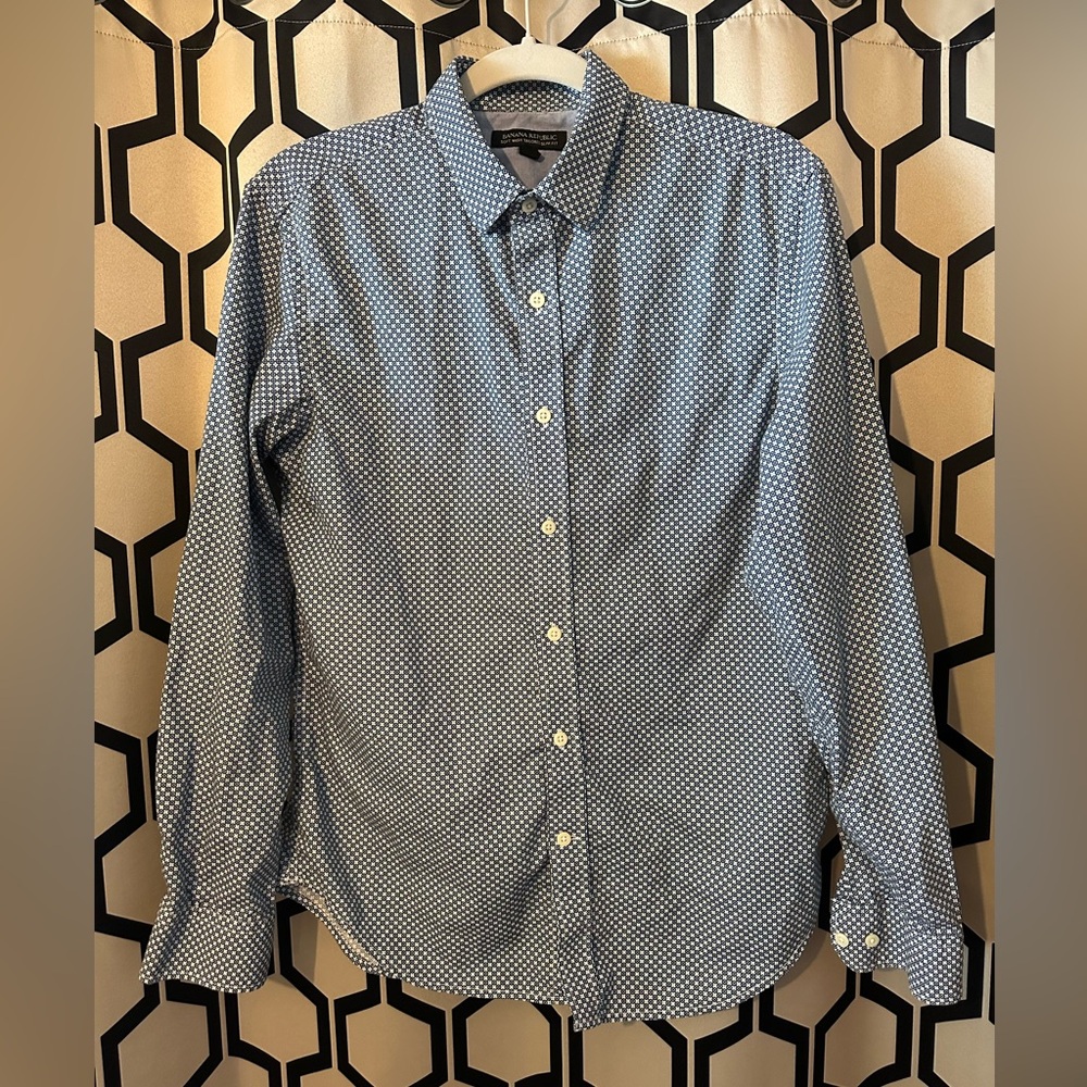 Banana Republic Navy Geometric Shirt